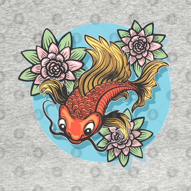 Koi Fish hand drawn illustration by devaleta